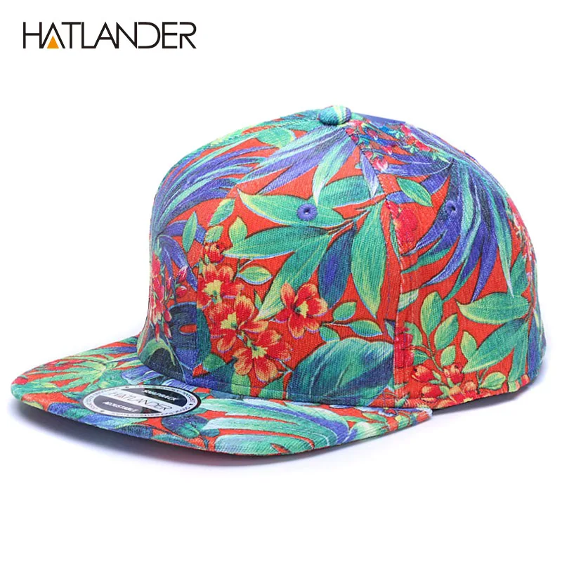 HATLANDER, модные бейсболки с цветочным принтом для женщин, Повседневная Бейсболка, 6 панелей, с принтом в виде костей, с плоскими полями, в стиле хип-хоп, Пляжные шапки - Цвет: Blue