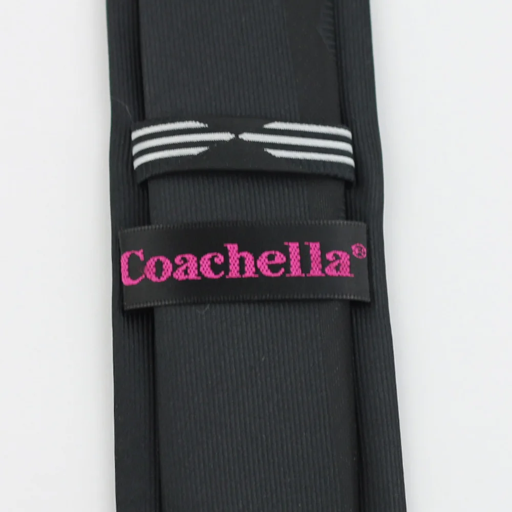 Галстуки Coachella черные с серебряной полосой галстук из микрофибры тонкий 6 см |
