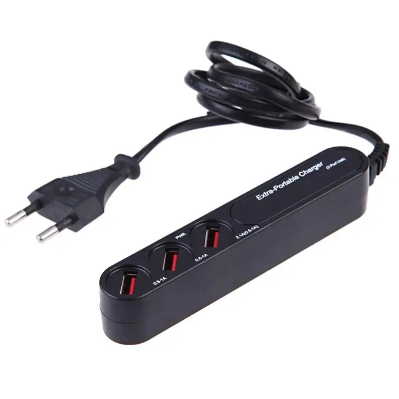 1 шт. EU USB Мощность Зарядное устройство мульти Применение 3 Выход Порты дорожное