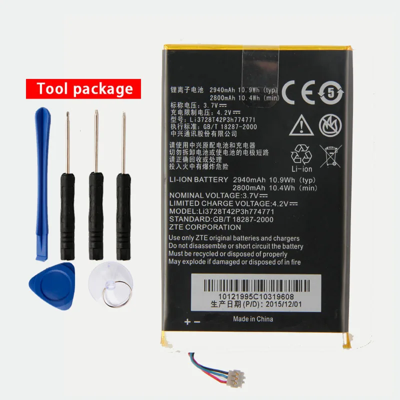 Original MF93 phone battery For ZTE MF93E MF93 MF93D MF915 Li3728T42p3h774771 2940mAh