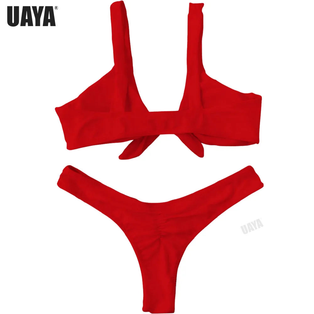 UAYA 2019 7 цветов горячие узлы мягкие стринги бикини сексуальный однотонный