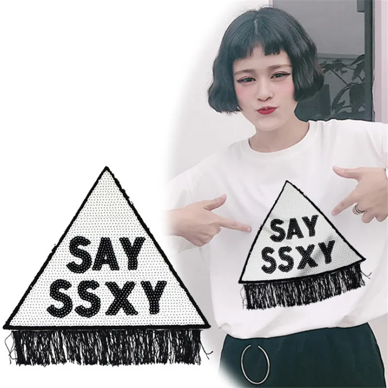 ChicLady HIPSTER Diy блесток патч 26 см сказать SSXY справиться с ней пришить патчи для одежды