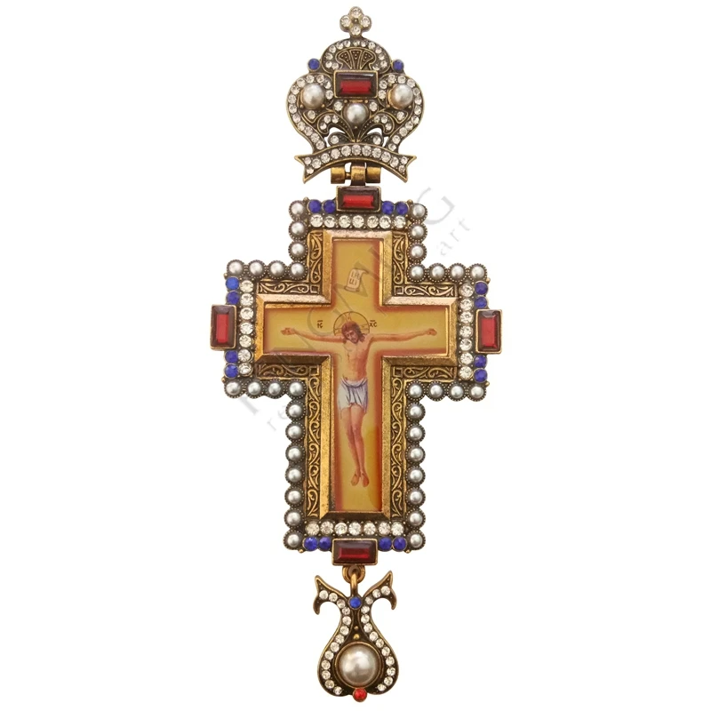 

New orthodox priest pectoral pectoral cross russian greece crucifix religious icon Byzantine art church Baptismal gift