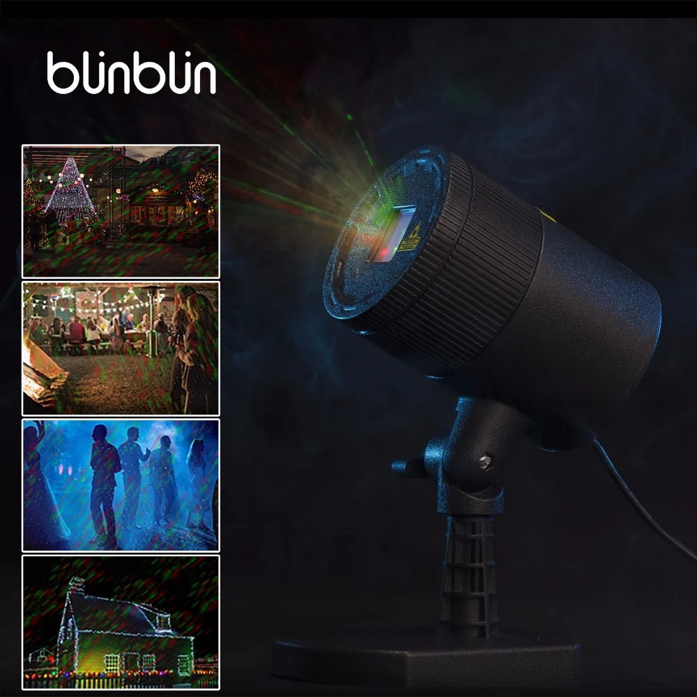 Blinblin красный и зеленый лазер звезда свет дождь поток проекция лампа украшения