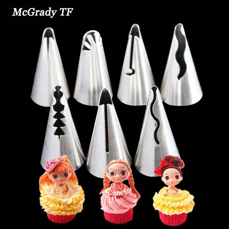 7 шт./компл. Свадебный Торт Украшение Обледенение Нержавеющая сталь русский Сопла