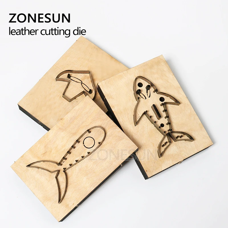 ZONESUN акулья кожа для резки DIY кольцо ключей вырезание деревянный шаблон штамповка