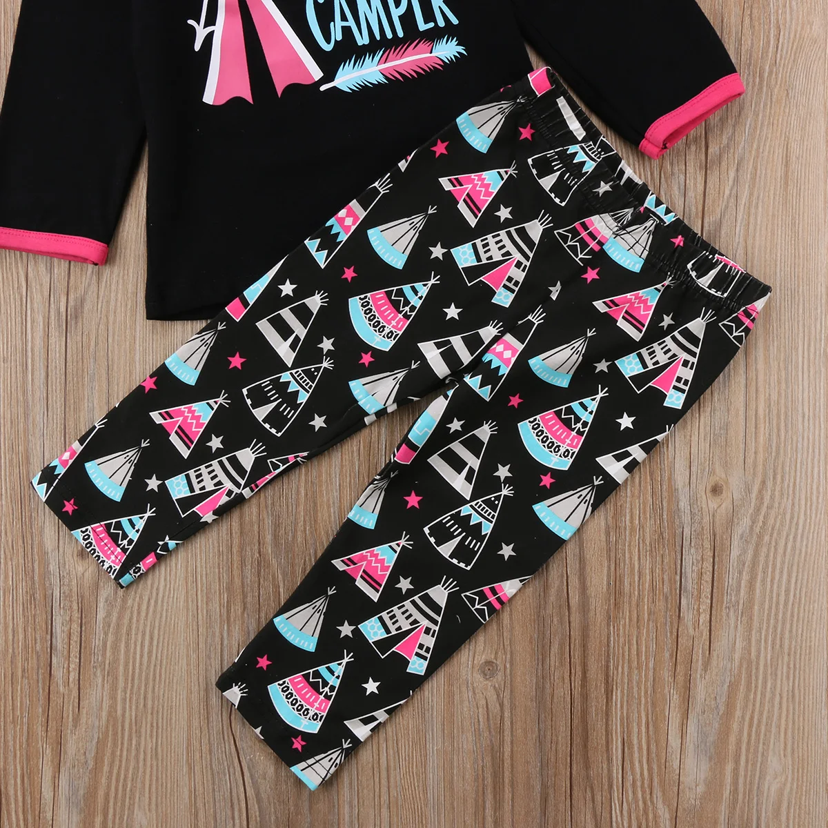 Детский комплект одежды для маленьких девочек футболка с длинными рукавами на