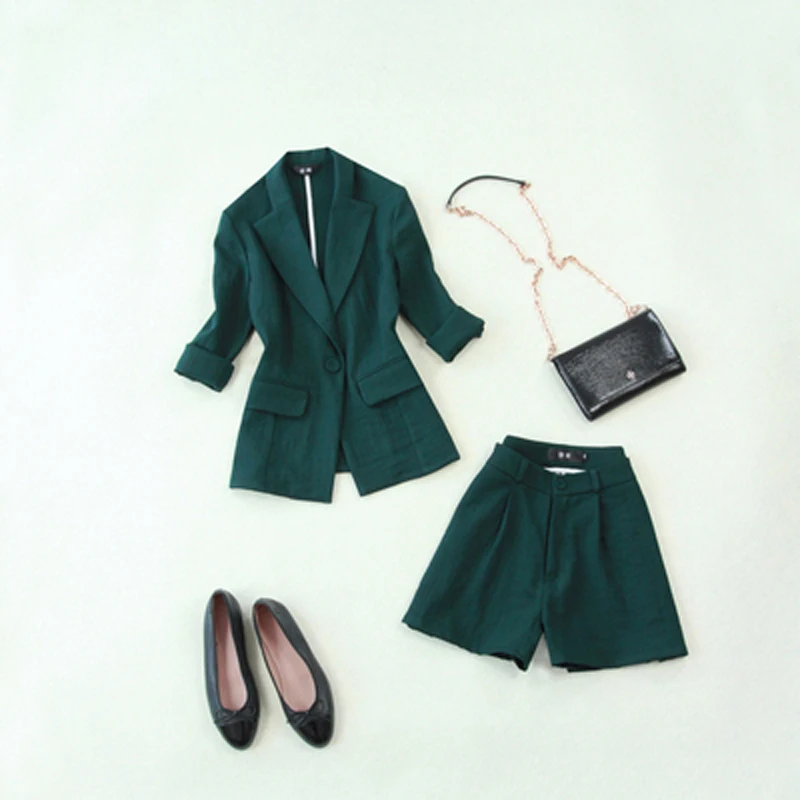 Новинка 2019 Модный комплект из двух предметов женский элегантный офисный пиджак с