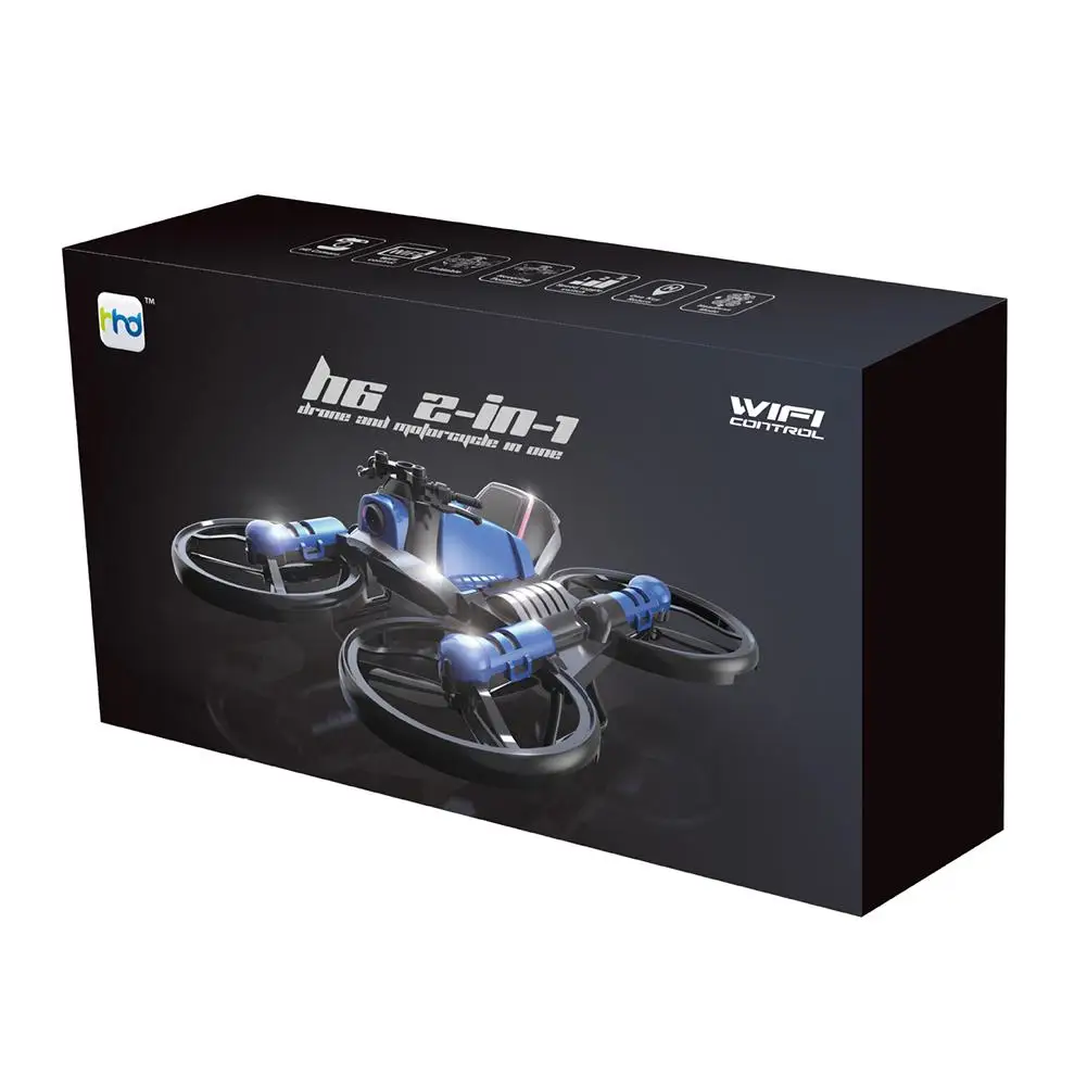 

RCtown 2.4G Remote Control Toy Deformation Motorcycle Folding Aircraft with 300,000 pixel Camera