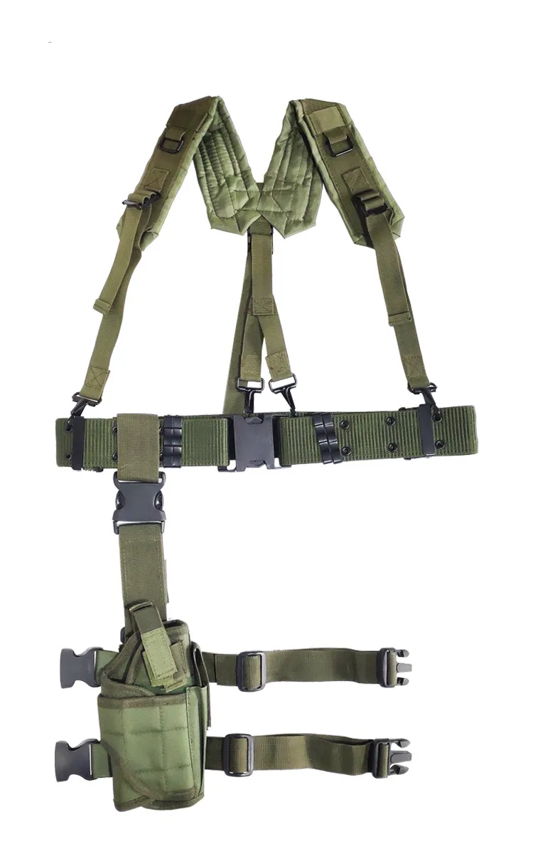 Y S leg bag Green HS Регулируемый тактический легкий поясной ремень жгут с сумкой Открытый военный плечевой пояс защитный ремешок для взрослых - Цвет: Y S leg bag Green