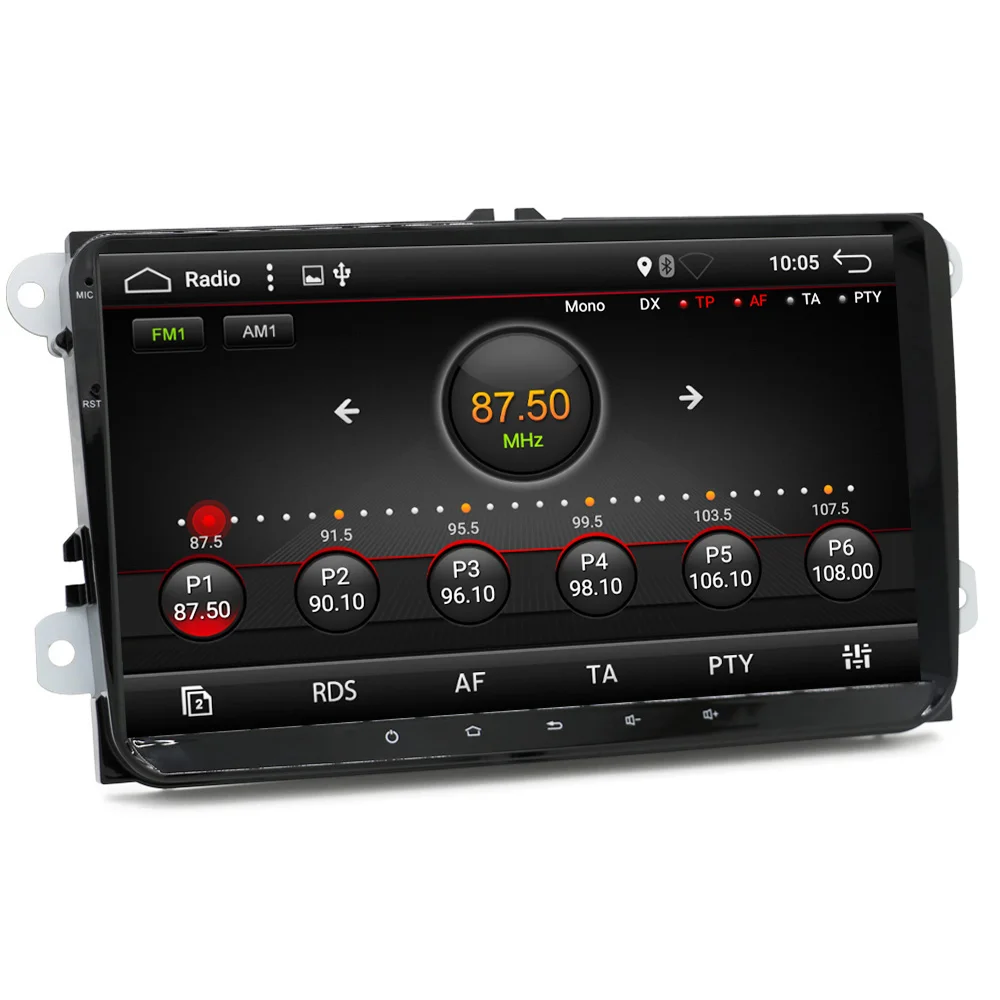 Eunavi 2 Din 9 ''Восьмиядерный Android 8 1 автомобильный навигационный GPS радиоприемник