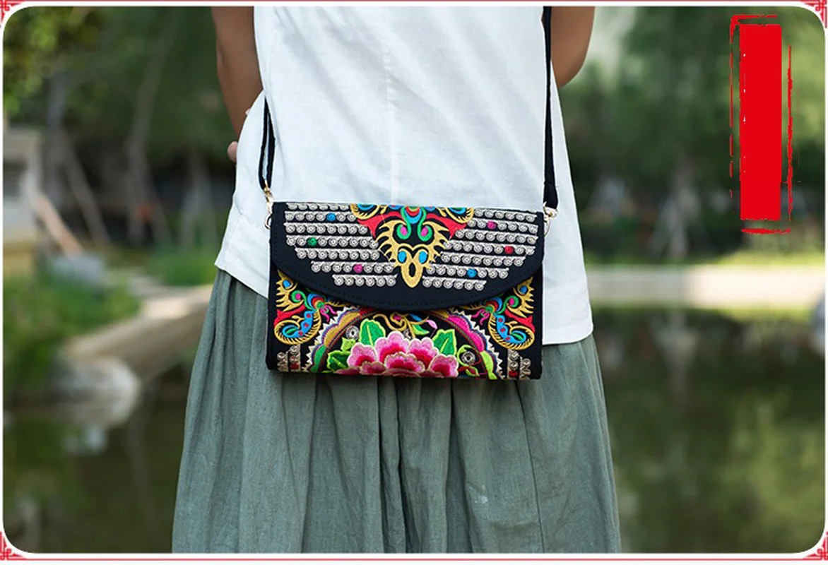 Вышивка Этническая Floewrs сумка летняя женская через плечо для девочек кошельки и