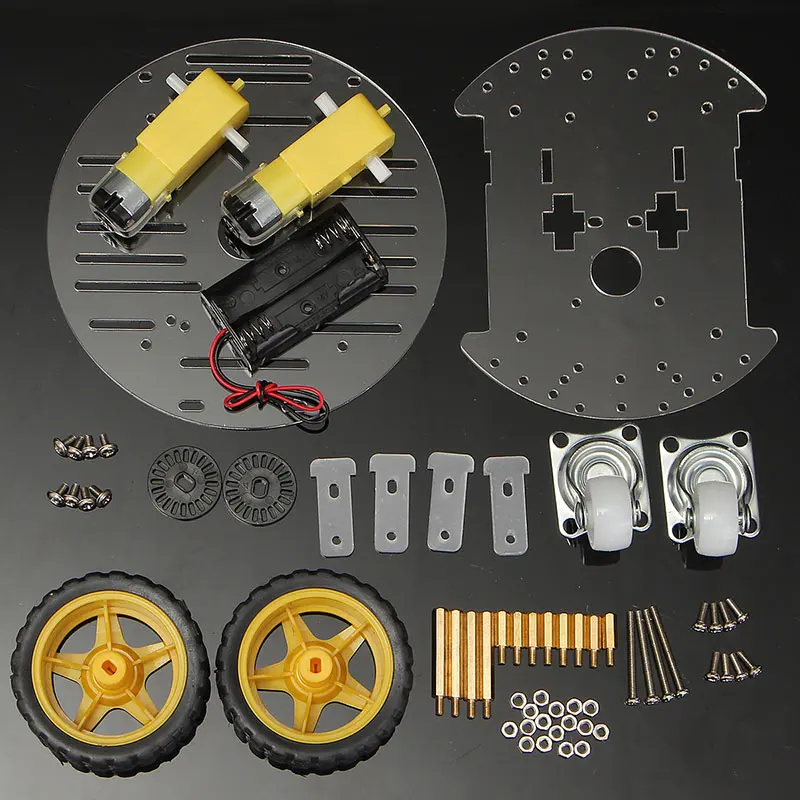 2017 1 комплект 2WD мини круглый двухуровневый умный робот автомобиль шасси DIY для