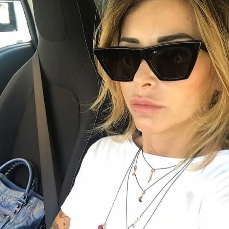 Женские и мужские солнцезащитные очки кошачий глаз в винтажном стиле синие