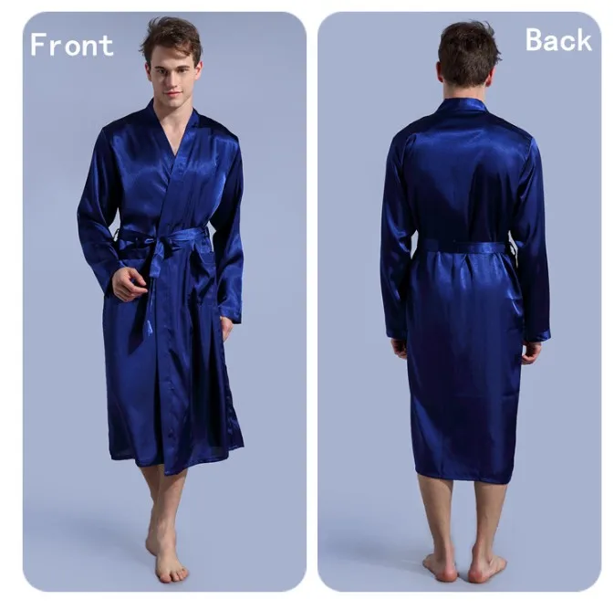 dark blue C& Fung Быстрый индивидуальный персонализированный Мужской Атласный халат, мужское платье, платья для жениха, халаты для отдыха, свадебное кимоно для вечеринок вечерние сувениры, Подарочные халаты - Цвет: dark blue