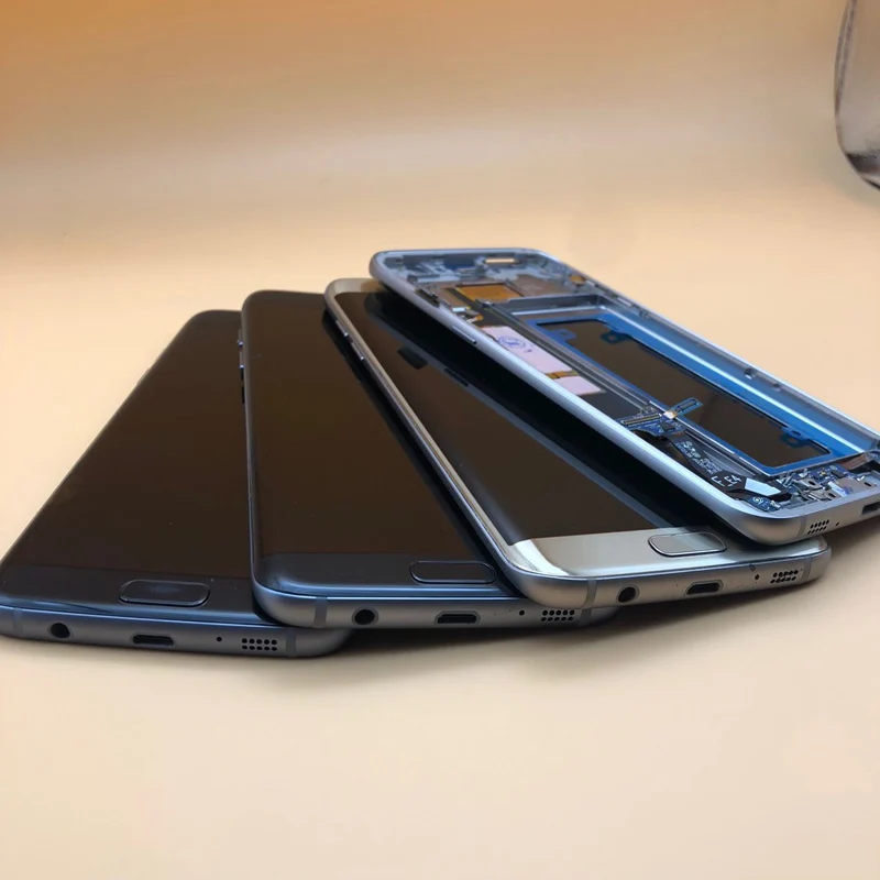 5,5 '' Супер AMOLED ЖК-дисплей для samsung S7 Edge G935F G935FD G935 ЖК-дигитайзер сенсорный экран с рамкой в сборе