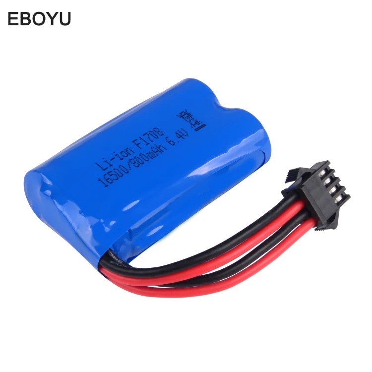 EBOYU SM(4П) разъем запасных частей Запчасти 6,4 V 800MAh литий-полимерный Батарея для WLToys 18628 18629 18428 18429 RC автомобиль игрушка