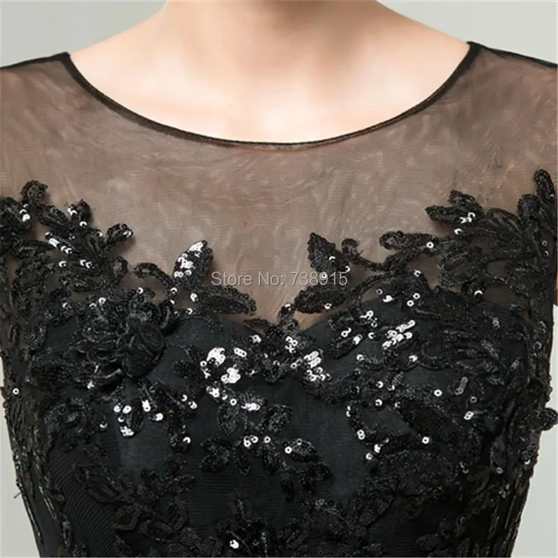 ZZ ЛЮКС Тафта Рукавов О Образным Вырезом Блестками A Line Длинное Вечернее Платье