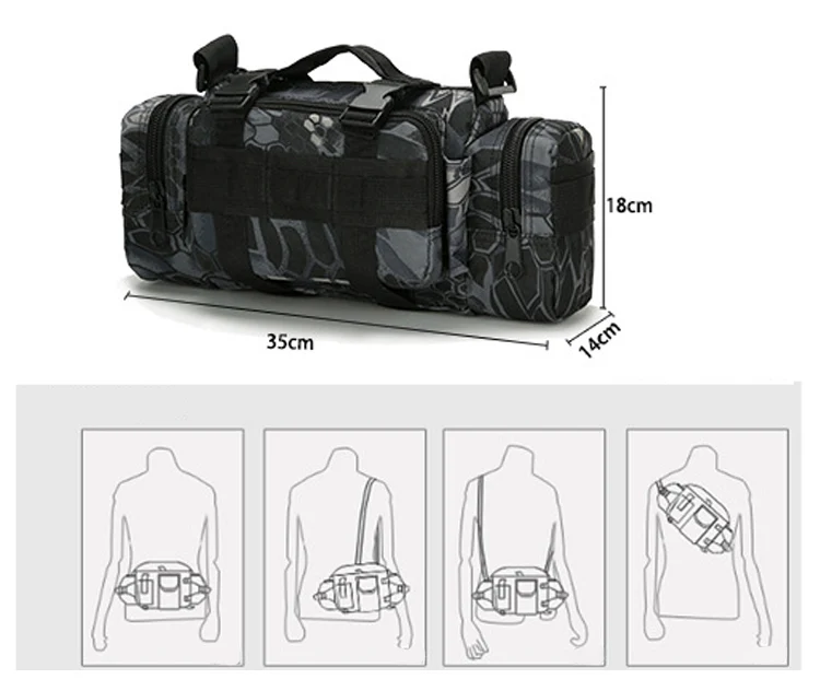 Mege Tactical Camouflage Small Hand Bag US Army Military Equipment Airsoft Paintball Molle Waist Waterproof Bag Multifunction