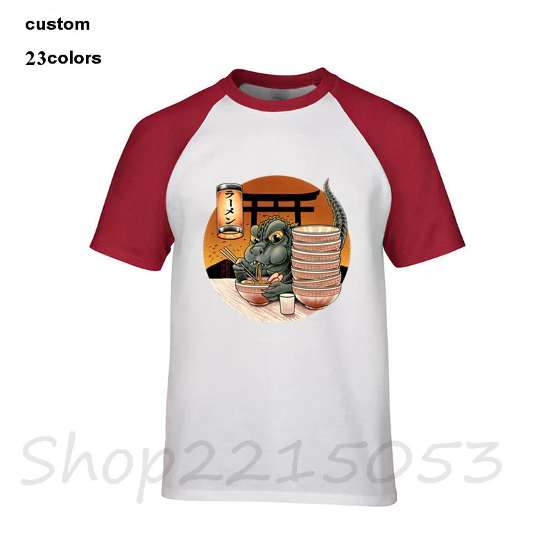 Military ramenzilla dragon king of monsters polkadothero on sale Men Japanese anime print tshirt black white t-shirt top t shirt | Мужская