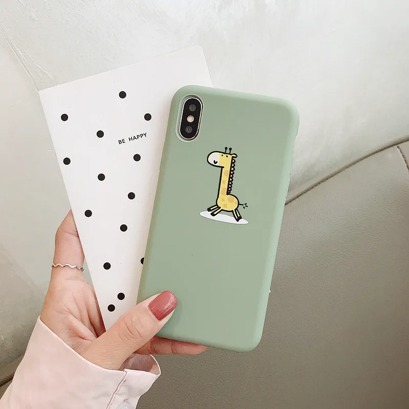 PEEPING милый мультяшный чехол с животными жирафом львом для iPhone 7 7plus 6 6S 6plus 8 8plus X XR XS