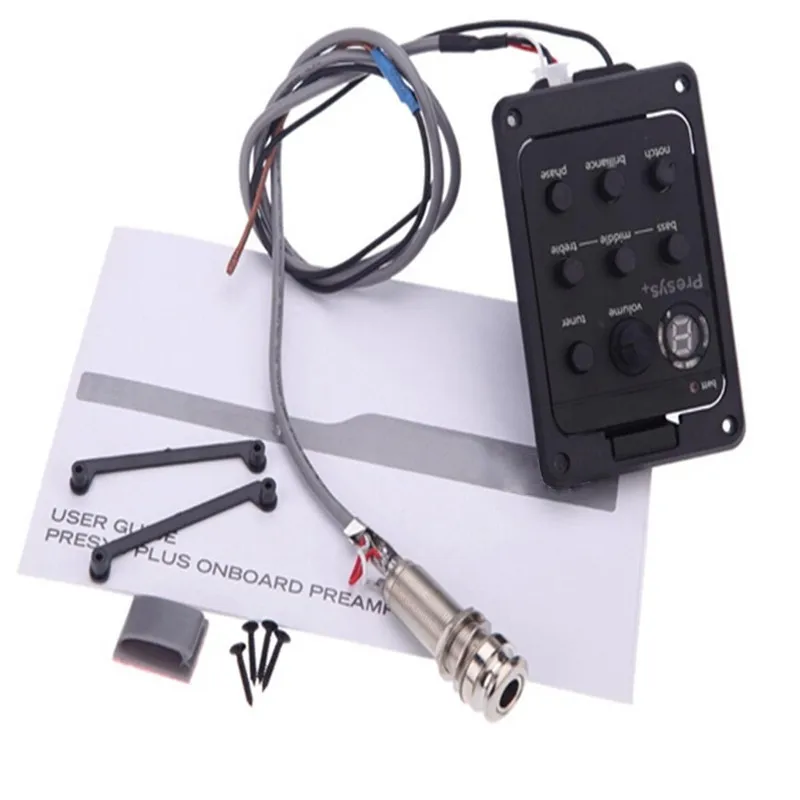 Guitar Pickups Presys blend Dual Mode Preamp EQ Tuner Piezo Pickup Equalizer System With Mic Beat Board | Спорт и развлечения