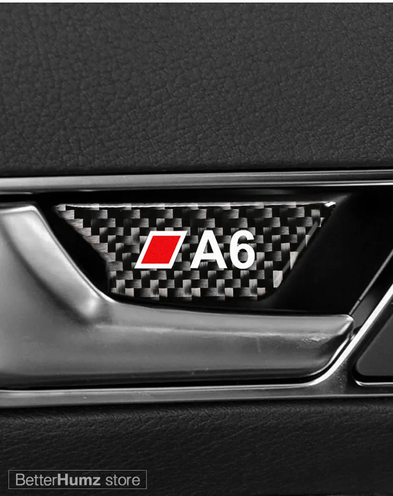 Автомобильный Стайлинг для Audi A6 c5 c6 углеродное волокно Дверная ручка Крышка дверная Чаша отделка Авто наклейки украшение салона автомобиля