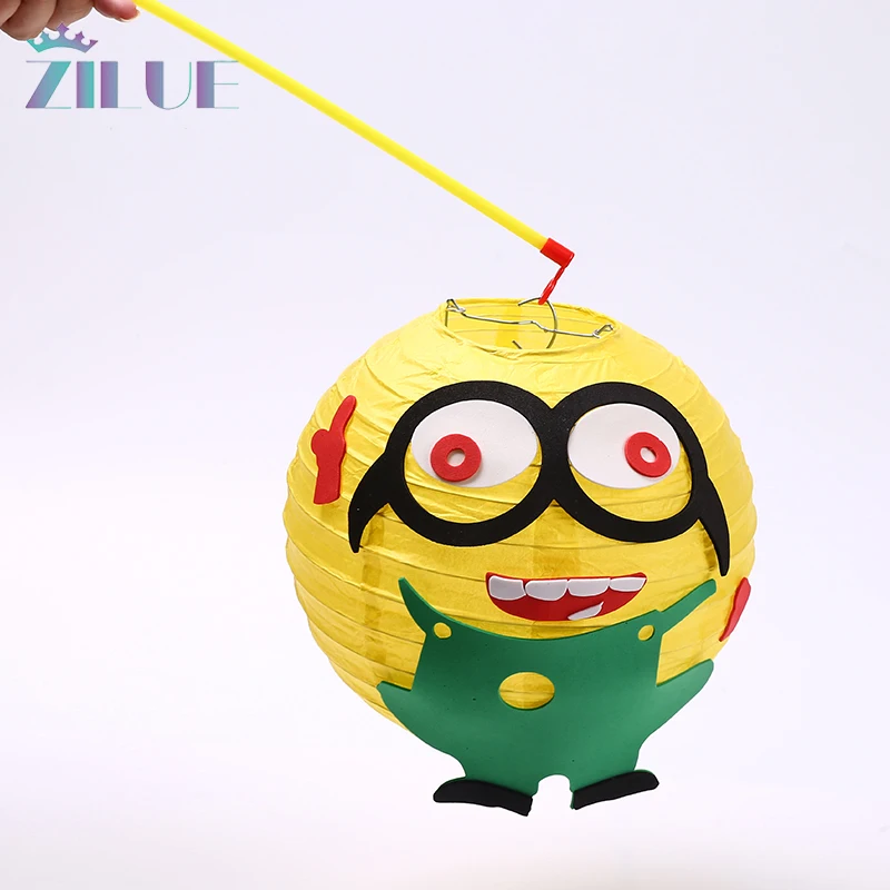 

Zilue 5pcs/Lot Children Lantern DIY Cartoon Lantern Nursery Handcrafted Paper Lantern Round Holiday Supplies Diy Lantern 20 * 20
