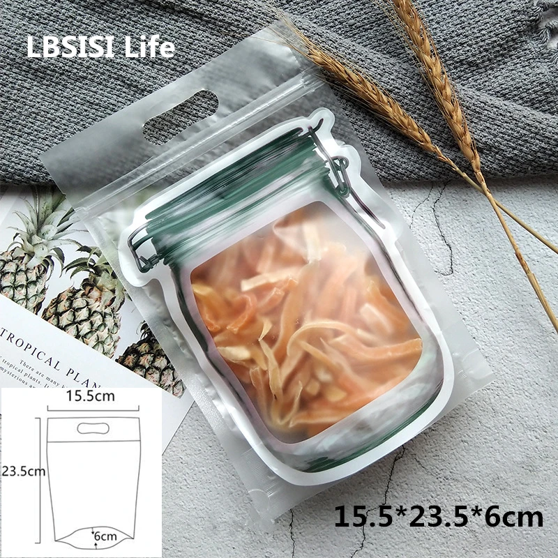 Пластиковые пакеты на молнии LBSISI Life 50 шт. ручная упаковка в виде белой бутылки