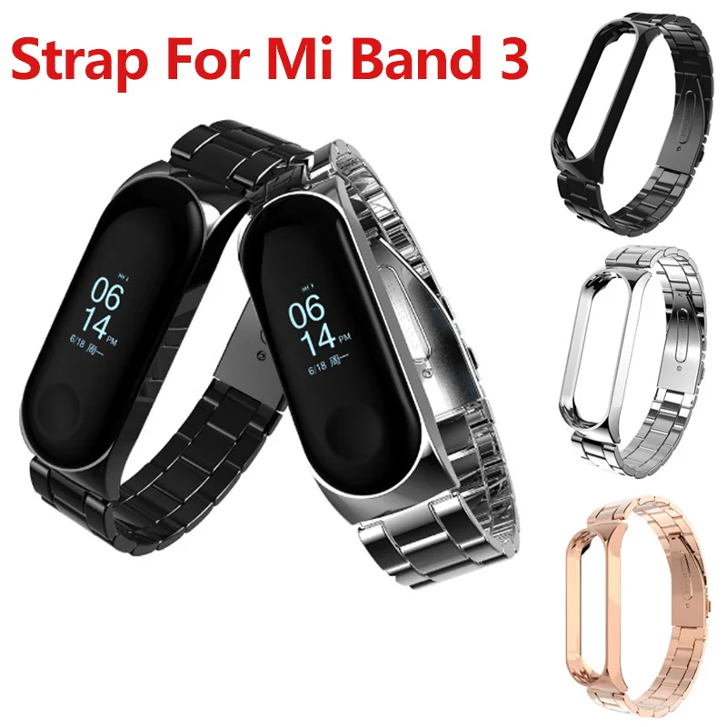 Смарт браслет с металлическим ремешком из нержавеющей стали ремешок для xio mi Band 3