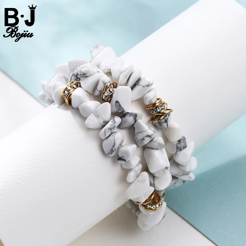 Обернутые браслеты Bojiu натуральный Турк. Howlite Тигриный глаз хрустальные