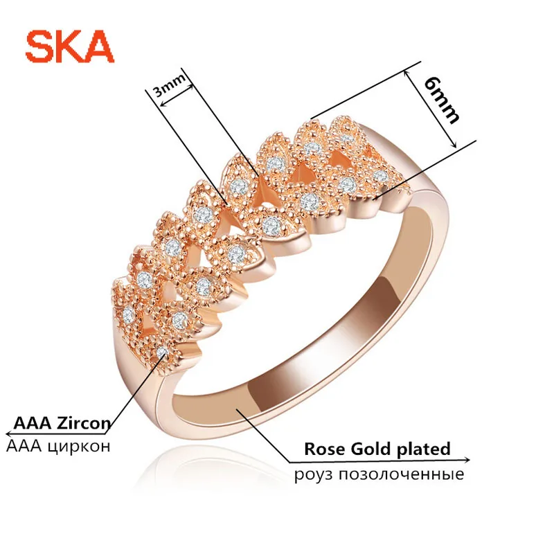 Ска обручальные кольца для женщин розовое золото цвет Bijoux Femme Anel новейшая