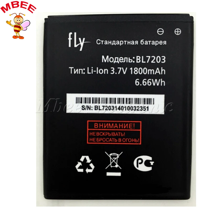 Новый аккумулятор высокого качества 1800 мАч для Fly IQ4405 IQ4413 BL7203 | Мобильные телефоны
