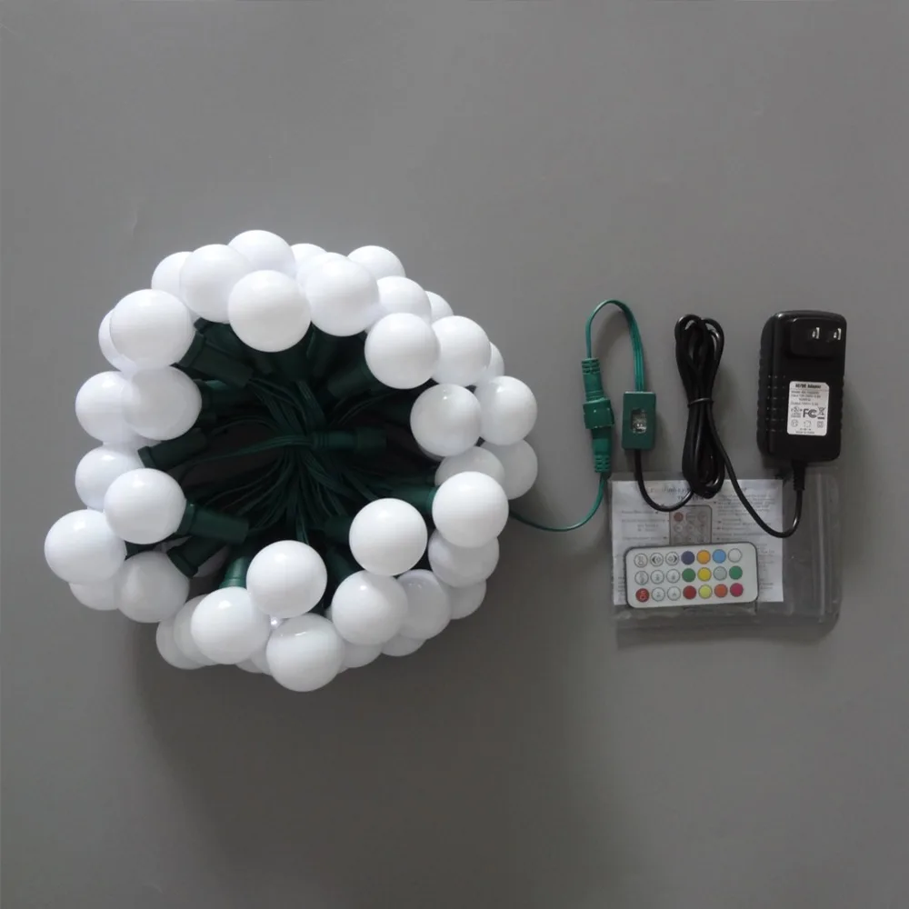 200 шт. 50 узлов/strand адресно rgb G40 молочный покрова DC12V WS2811 светодио дный Рождество