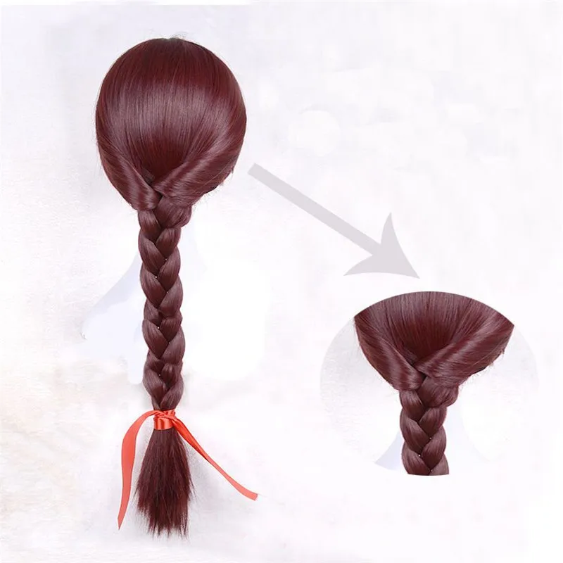 Парик для косплевечерние из темных коричневых волос 70 см Takerlama Game Over Watch OW D.Va DVa