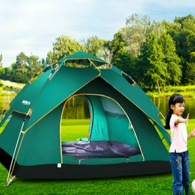 Автоматическая палатка двойная водонепроницаемая для кемпинга Семейный