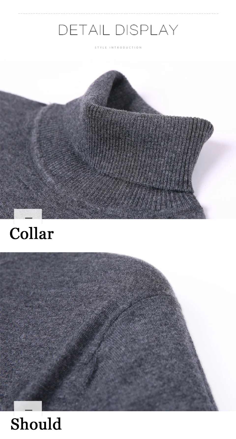 Winter Cashmere Thick Warm Sweater Men Turtleneck Brand Men's Sweater Slim Fit Pullover Men Knitwear Male Double Collar Sweaters