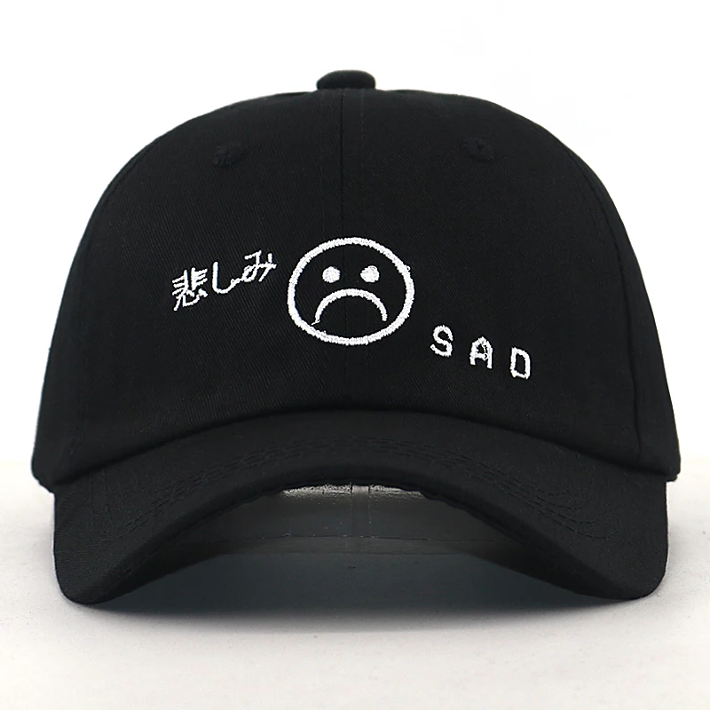 

sad face baseball cap men кепка fashion embroidery sad boy hip hop dad hat women cotton sports snapback hats high quality