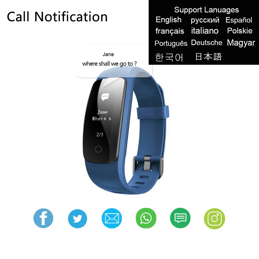 Makibes ID107 плюс HR Смарт Bluetooth 4.0 ответ на вызов смарт-браслет сердечного ритма сна Мониторы Мульти Спорт 5 отображает