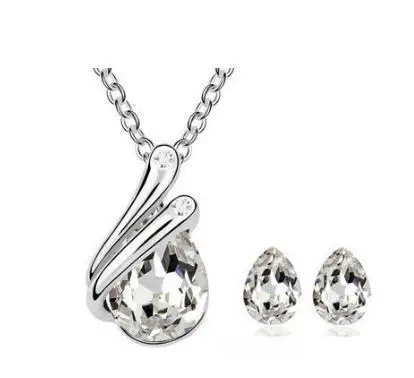 Модные Ювелирные наборы с кристаллами в форме капли воды для невесты свадебные