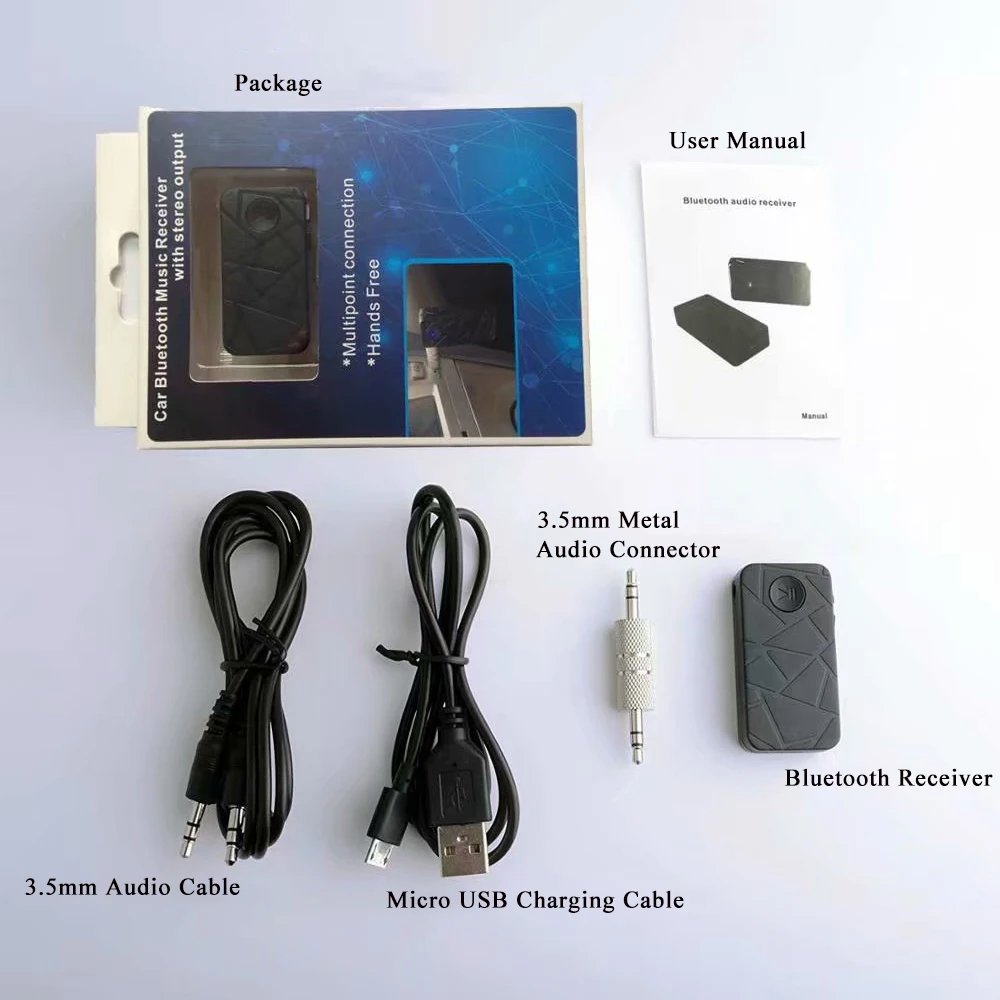 Многоточечное соединение Bluetooth 4,1 handsfree Aux 3,5 мм автомобильный комплект портативная беспроводная стереоколонка музыкальный приемник авто домашний аудио адаптер