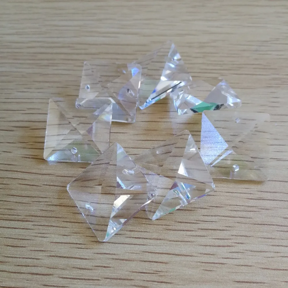 35 шт./лот 22 мм кристалл обрезки Квадратные бусины в 2 отверстия DIY двери подвески