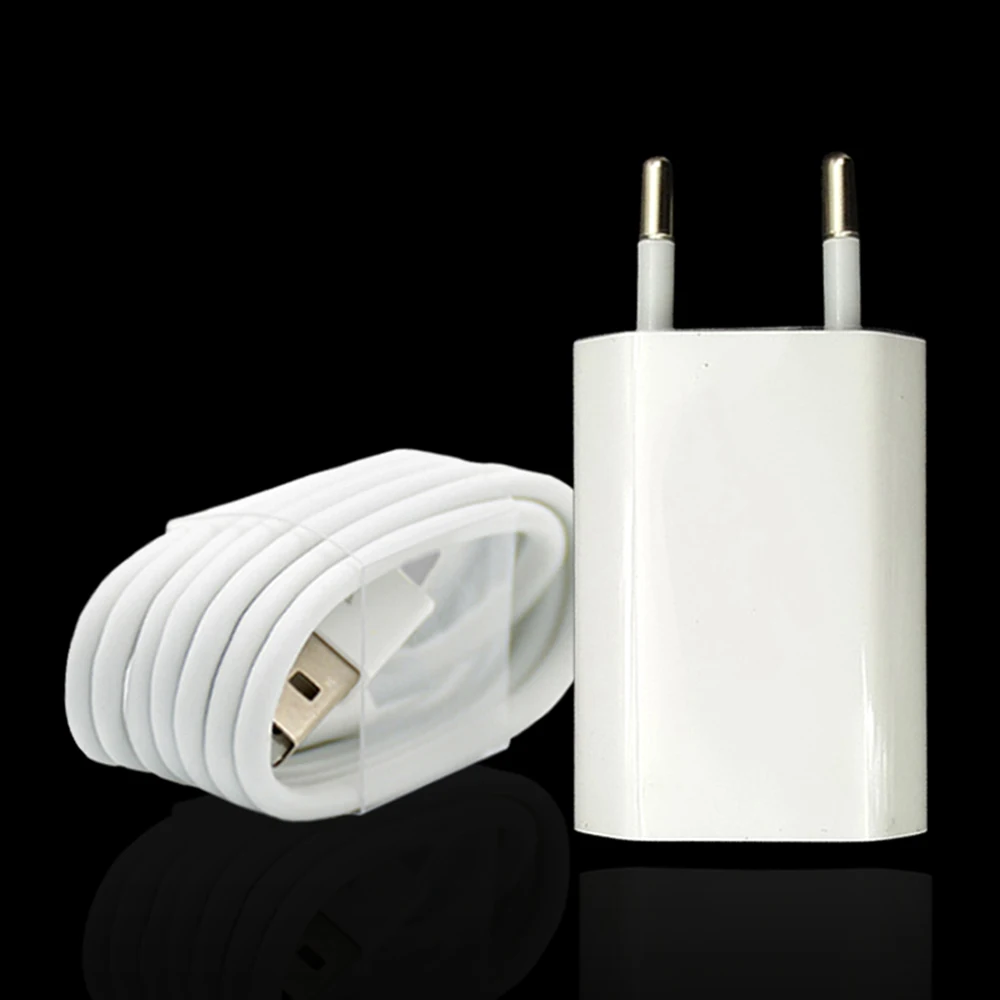 50 шт./лот настенное USB зарядное устройство для iPhone 8 Pin зарядный кабель + адаптер Apple
