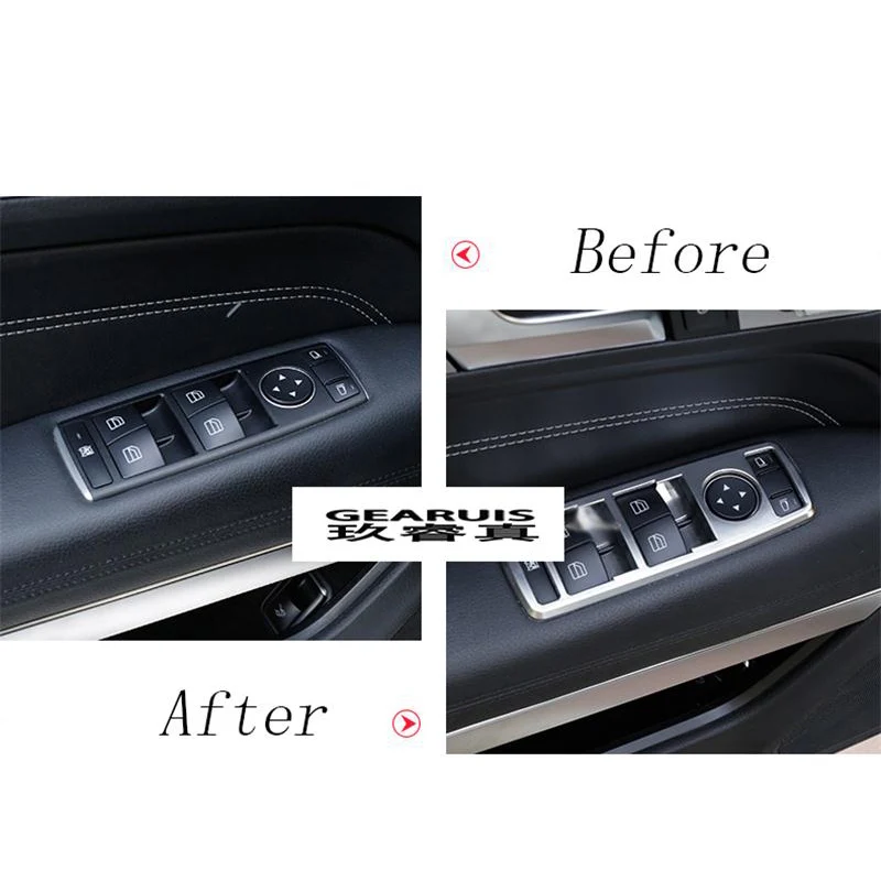 Стайлинг автомобиля дверь подлокотник панель крышка отделка окна стекла кнопки