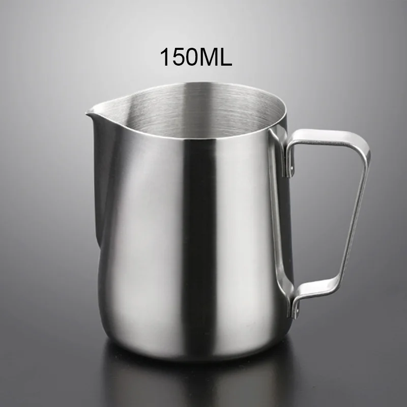 ICESTCHEF 150/350/600 мл кувшин для крема тянуть цветок чашка Нержавеющая сталь Кофе молочной пены кружка для взбивания молока Thermo латте арт - Цвет: 150ML
