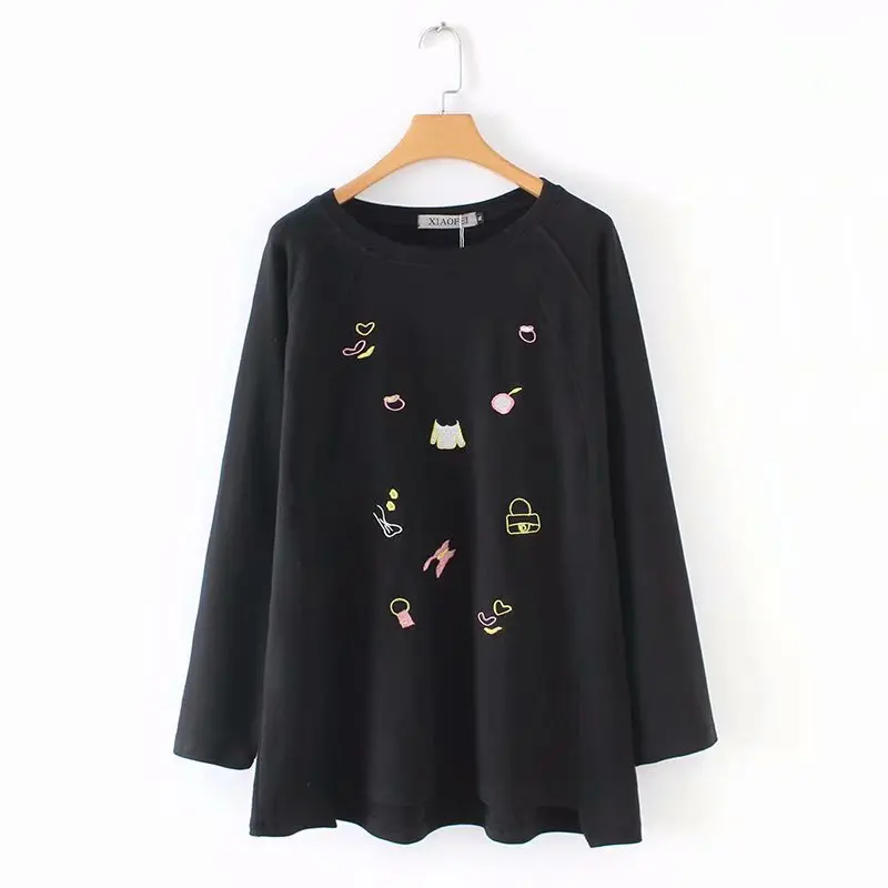 2019 Плюс Размер повседневные футболки Весенняя женская одежда модные свободные