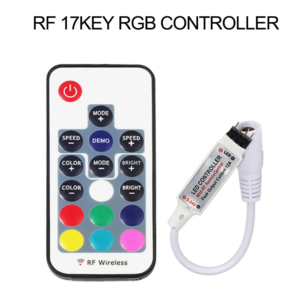 Светодиодный мини контроллер RGB RGBW 12 в пост. Тока 24key 44Key 40Key ИК/17Key РЧ пульт