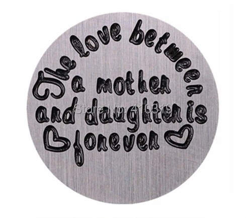 

20PCS/lot 22mm Stainless Steel Floating Window Plates Stamped Mother Daughter For Memory Floating Locket