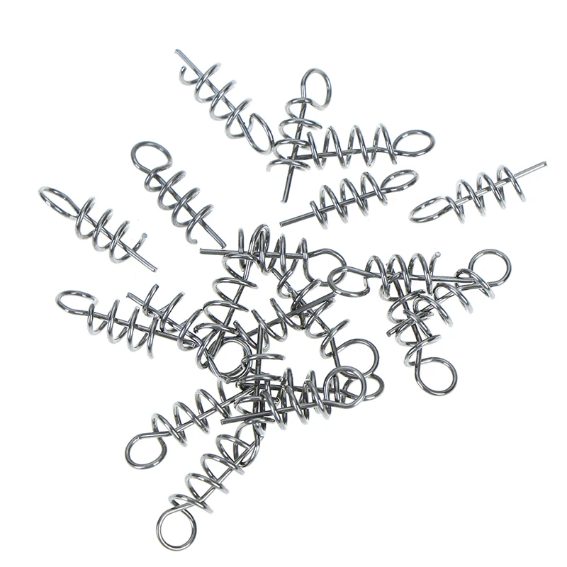 20Pcs Fishing Hook Centering Pins Fixed Latch Needle Spring Twist Crank Lock for Soft Lure Pin | Спорт и развлечения