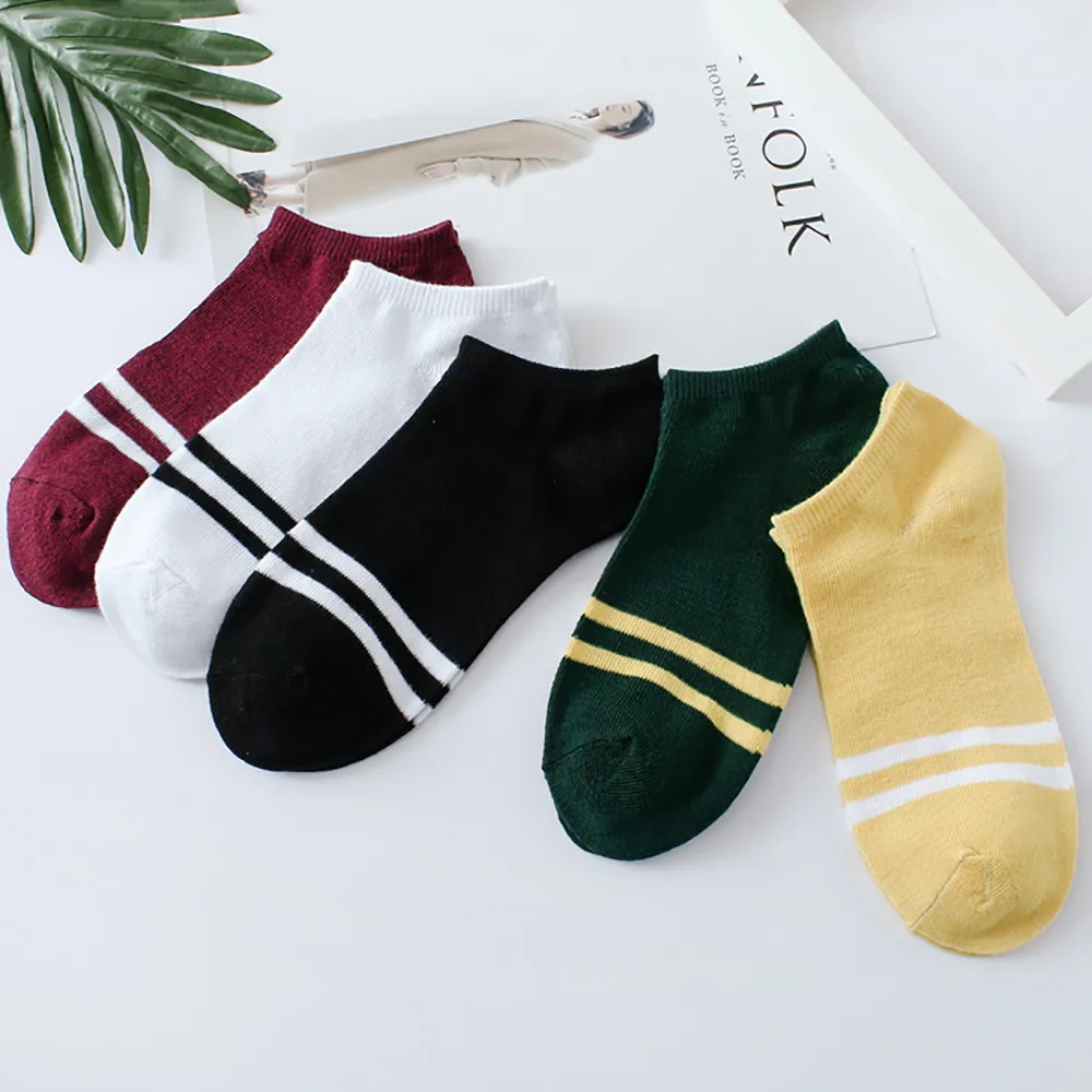 1 пара удобные хлопковые носки в полоску унисекс Харадзюку тапочки для